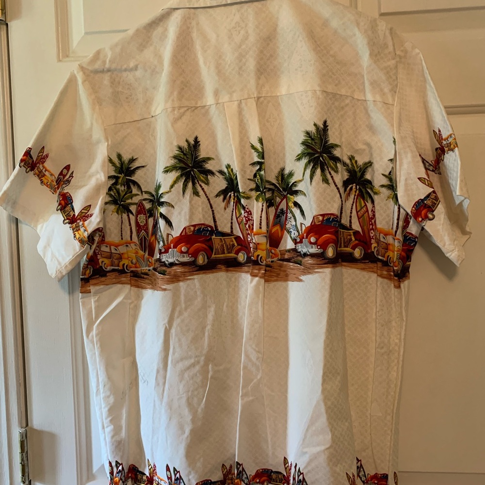 Tropical Car Print Men's Casual Shirt - Picture 3 of 4